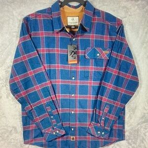 Legendary Whitetails Men's Blue and Pink Plaid Shirt